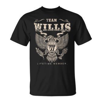 Team Willis Family Name Lifetime Member T-Shirt - Monsterry