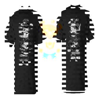 Teddy Bear Gangster In Hip Hop Street Clothes T-Shirt | Mazezy