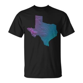 Texas Division Elevation Map Of Texas Topography T-Shirt - Monsterry