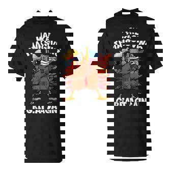 Make Thanksgiving Great Again Dabbing Turkey Trump American T-Shirt - Monsterry