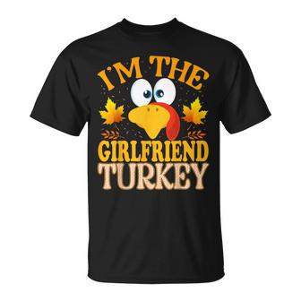 Thanksgiving I'm The Girlfriend Turkey Matching T-Shirt - Seseable