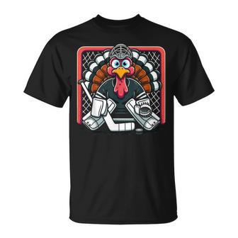 Thanksgiving Turkey Ice Hockey Goalie Youth Boys Thankful T-Shirt - Thegiftio UK