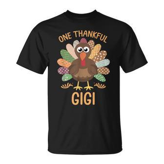 Thanksgiving Turkey One Thankful Gigi T-Shirt - Thegiftio UK