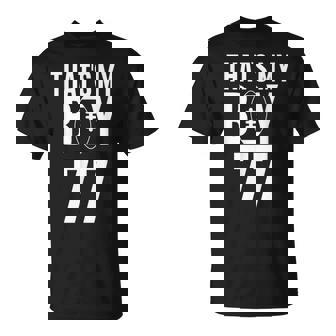 That's My Boy Football 77 Jersey Number 77 Mom Dad Football T-Shirt - Monsterry