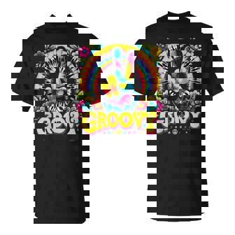 Tie Dye Groovy Peace Sign Hippie T-Shirt - Monsterry