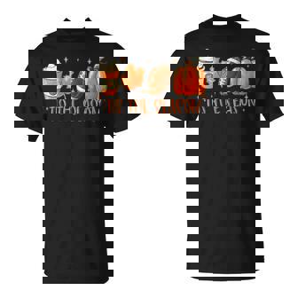 Tis The Season Football Fall Coffee Pumpkin Autumn T-Shirt - Monsterry