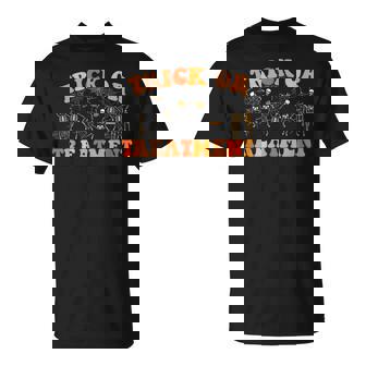Trick Or Treatment Pt Physical Therapy Therapist Halloween T-Shirt - Thegiftio UK