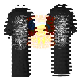Trumpkin Or Treat Make Halloween Great Again Usa Flag T-Shirt - Monsterry