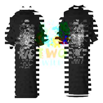 Two Wild Two Rex Dinosaur T-Rex Boy 2Nd Birthday 2 Year Old T-Shirt - Thegiftio