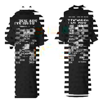 Types Of Readers Livre Amoureux De Livre Bibliothèque Lecture T-Shirt - Cadeauxyz