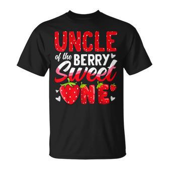 Uncle Of The Berry Sweet One Strawberry 1St Birthday T-Shirt | Seseable UK