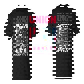 Union Truck Driver America's Finest Union Worker Outfit T-Shirt - Monsterry
