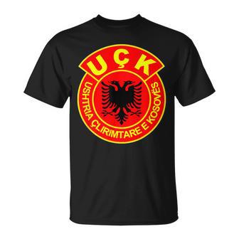 Uqk Flag Kosovo Albaner Uck Jashari Army Eagle T-Shirt - Seseable