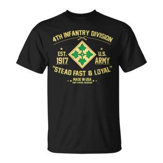 Us Army 4Th Infantry Division Veteran Stead Fast And Loyal T-Shirt - Monsterry CA