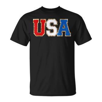 Usa 4Th Of July Bling Flag Usa 4Th Of July T-Shirt | Seseable UK