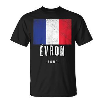 Ville De Évron France Fr Drapeau Français T-Shirt - Cadeauxyz