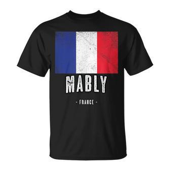 Ville De Mably France Fr Drapeau Français T-Shirt - Cadeauxyz