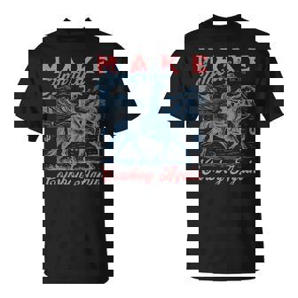 Vintage Cowboys Make America Again Western Fourth Of July T-Shirt - Thegiftio UK