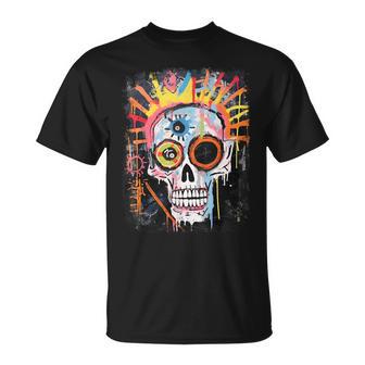 Vintage Graffiti Biker Rocker Skeleton Punk Horror Skull T-Shirt - Geschenkecke