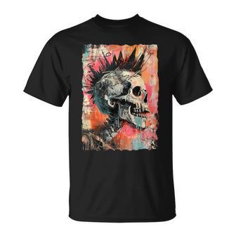 Vintage Graffiti Biker Rocker Skull Punk Horror Skull T-Shirt - Geschenkecke