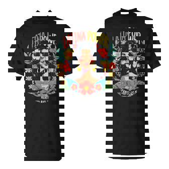 Vintage Latina Power Retro Flowers Hispanic Heritage Month T-Shirt | Mazezy