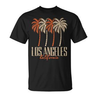 Vintage Los Angeles California Palm Trees Retro La Graphic T-Shirt - Monsterry