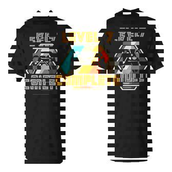 Vintage Retro 7º Aniversario De Boda Divertido Nivel 7 Completo Camiseta unisex - Regaloses