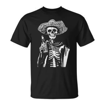 Vintage Skeleton Tequila Mexico Dia De Los Muertos T-Shirt - Geschenkecke