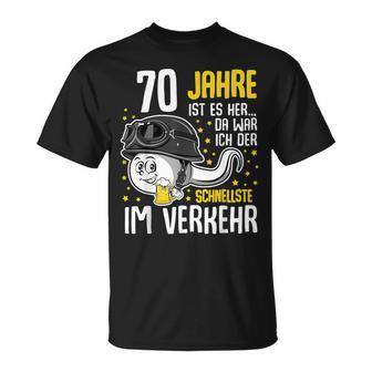 Vor 70 Jahren Der Fastest In Traffic 70Th Birthday Man T-Shirt - Geschenkecke