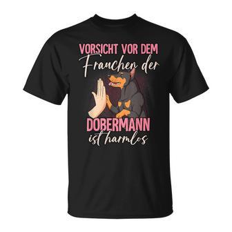 Vorsichtor Dem Frauchen Dobermann T-Shirt - Geschenkecke