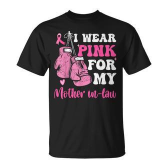 I Wear Pink For My Mother In Law Breast Cancer Son In-Law T-Shirt | Seseable UK