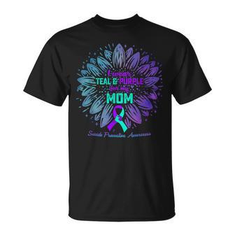I Wear Teal & Purple For My Mom Suicide Prevention Awareness T-Shirt - Monsterry