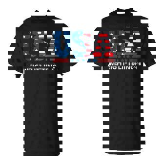 Weightlifting United States Flag Usa Sport Weightlifting T-Shirt - Monsterry