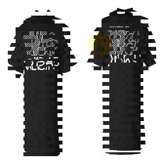 Wildcats Spirit Bold Letter W And Paw Print T-Shirt - Thegiftio UK