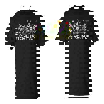 Wildflower Best Teacher Outfits Let's Grow Together T-Shirt - Thegiftio