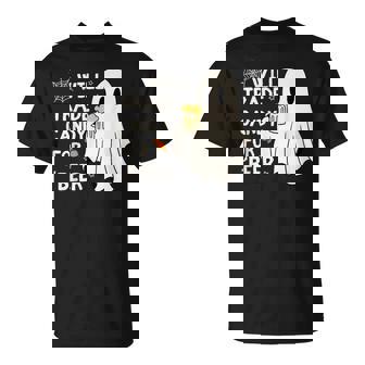 Will Trade Candy For Beer Happy Halloween Ghost Outfit T-Shirt - Thegiftio UK