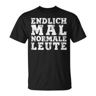 Withintage Print Endlich Mal Normale Leute T-Shirt - Geschenkecke