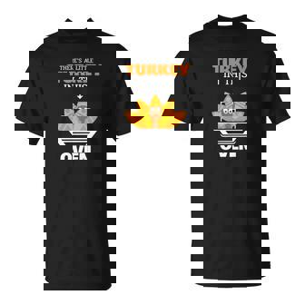 Womens A Little Turkey In This Oven Thanksgiving Pregnancy T-Shirt - Thegiftio UK
