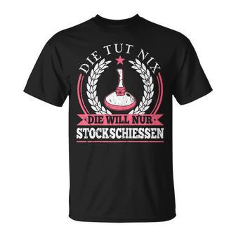 Women's Die Tut Nix Stockschieessen Ice Stick T-Shirt - Geschenkecke