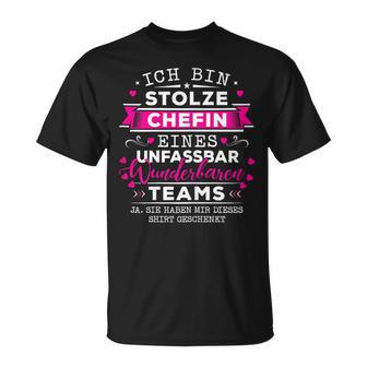 Women's With Saying For Die Chefin Im Büro T-Shirt - Geschenkecke