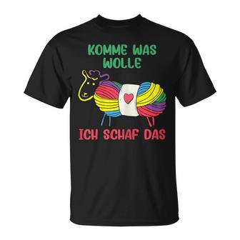 Women's Komme Was Wolle Knitting Crochet T-Shirt - Geschenkecke