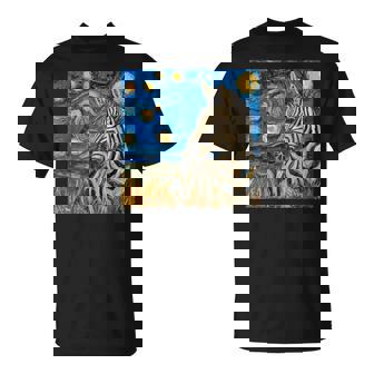 Zebra Van Gogh Style Starry Night T-Shirt - Thegiftio