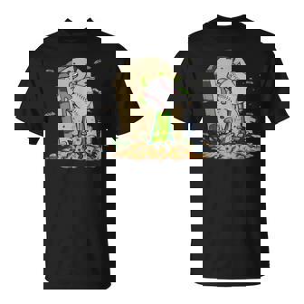 Zombie Hands Holding Baseball Ball Halloween Baseball T-Shirt - Monsterry
