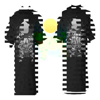 Zombie Mummy Pug Halloween With Full Moon T-Shirt - Seseable