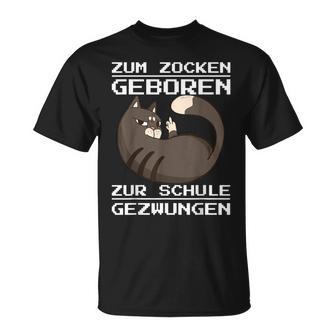 Zum Zocken Geboren Zum Schule Forces Console Ps5 Gaming T-Shirt - Geschenkecke