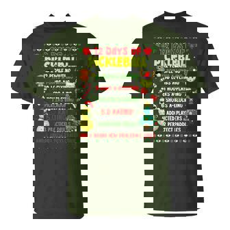 12 Days Of Pickleball Christmas Players Holiday Season T-Shirt - Monsterry