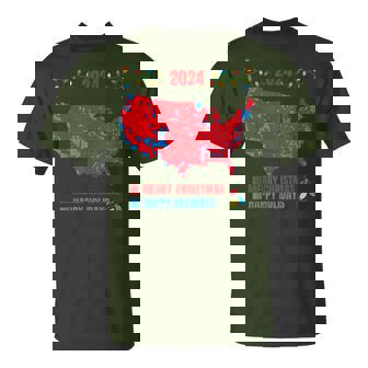 2024 Electoral Map Merry Christmas Trump Landslide Holiday T-Shirt - Monsterry