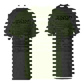 Appetizers Nutrition Thanksgiving Food Facts Christmas T-Shirt - Monsterry