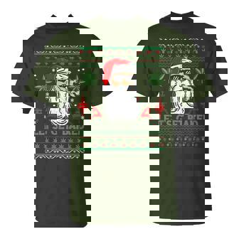 Lets Get Baked Santa Smoking Weed Ugly Christmas Sweater T-Shirt | Mazezy