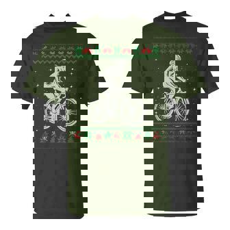 Bicycle Ugly Christmas Sweater Ride Bike Cyclist T-Shirt - Monsterry